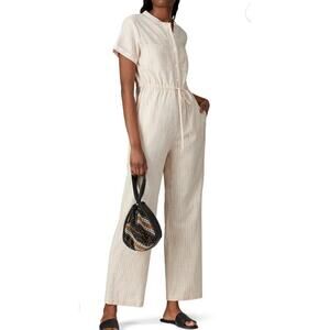 Line + Dot Pascal Jumpsuit Cotton Linen Blend Straight Leg Size: Large